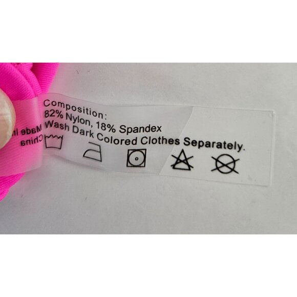 Hot Pink High-Waisted Two-Piece Bikini Set With Tank Top & Tie Detail Size M - Picture 9 of 9